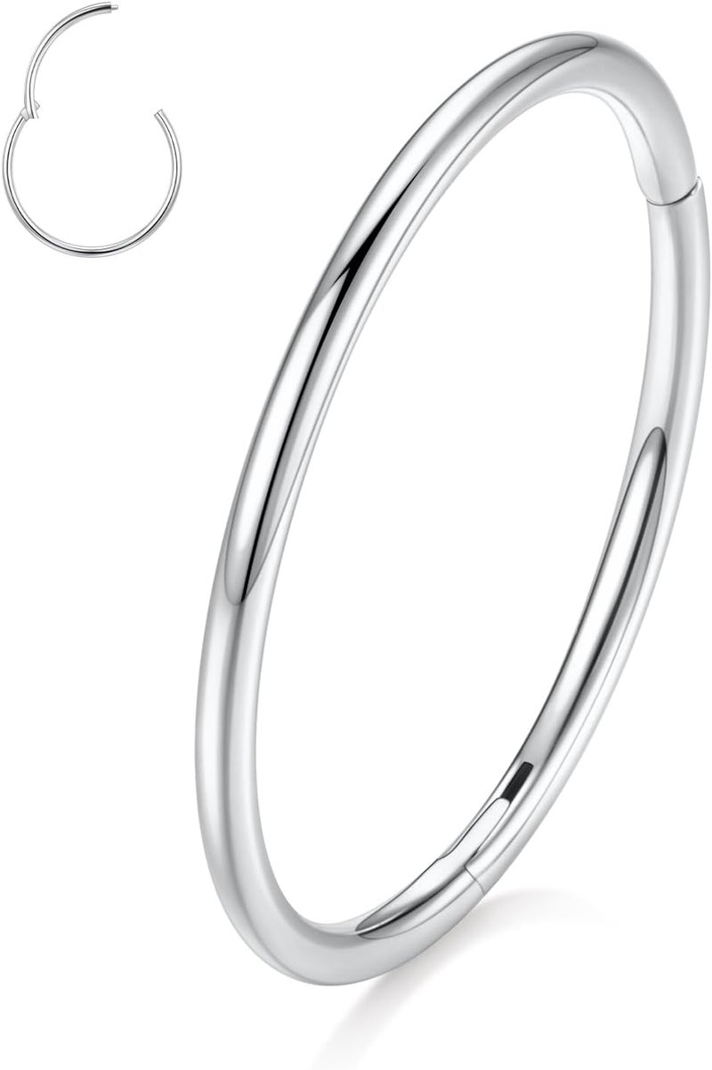 FUNLMO Store 316L Surgical Steel Hinged Segment Nose Ring Hoop for Nose Septum Cartilage Helix Tragus Conch Rook Daith Lobe Lip Piercings 1 Pc - Image 1